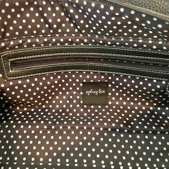 Sydney Love Black & White Leather Shoulder Bag Inner Pocket Medium Size - Picture 10 of 11
